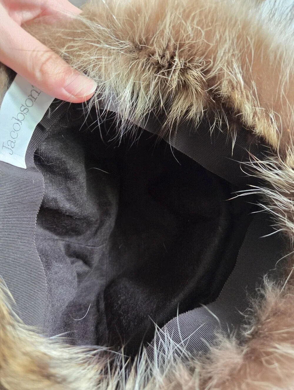 ​Vintage Jacobson's Genuine Raccoon Fur Hat Pillbox Style Mid-Century Luxury
